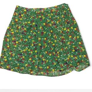 TULLE Green Skirt with Floral Accents